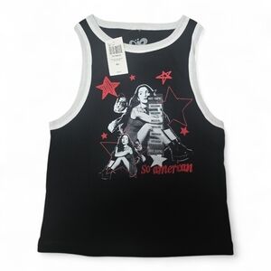 Hot Topic So American Graphic Tank Top Medium Black Star Pop Punk New